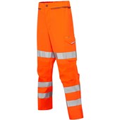 Leo Workwear Honeychurch Rail Orange EcoViz 10KX Performance Womens 2-Part Stretch Breathable Waterproof Hi Vis Coverall