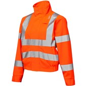 Leo Workwear Honeychurch Rail Orange EcoViz 10KX Performance Womens 2-Part Stretch Breathable Waterproof Hi Vis Coverall