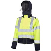 Leo Workwear Honeychurch Yellow EcoViz 10KX Performance Womens 2-Part Stretch Breathable Waterproof Hi Vis Coverall
