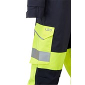 Leo Workwear Honeychurch Yellow EcoViz 10KX Performance Womens 2-Part Stretch Breathable Waterproof Hi Vis Coverall