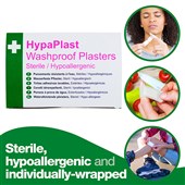 HypaPlast Clear Washproof Plasters Assorted (Pack 100)