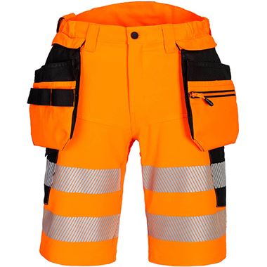 Portwest DX446 DX4 Orange Stretch Hi Vis Holster Pocket Shorts