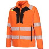 Portwest DX473 DX4 Orange/Black Padded Hi Vis Hybrid Baffle Jacket