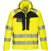 Portwest DX475 DX4 Yellow/Black Mesh Lined Hi Vis Softshell (3L)