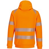 Portwest DX484 DX4 Orange Mesh Lined Hi Vis Zipped Hooded Sweatshirt