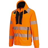 Portwest DX484 DX4 Orange Mesh Lined Hi Vis Zipped Hooded Sweatshirt