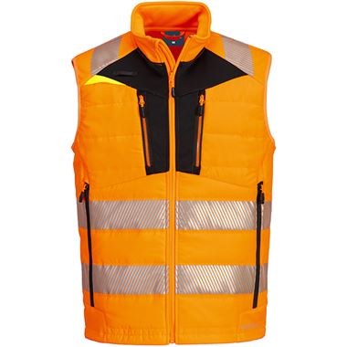 Portwest DX479 DX4 Orange Mesh Lined Padded Hi Vis Softshell Bodywarmer