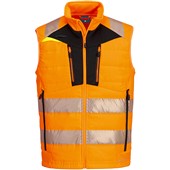 Portwest DX479 DX4 Orange Mesh Lined Padded Hi Vis Softshell Bodywarmer