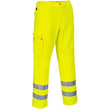 Portwest E046 Yellow Polycotton Hi Vis Cargo Trousers