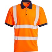 Blackrock Rail Orange GRS Sustainable Eco Hi Vis Polo Shirt