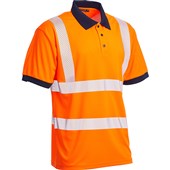 Blackrock Rail Orange GRS Sustainable Eco Hi Vis Polo Shirt