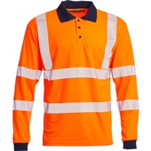 Blackrock Rail Orange GRS Sustainable Eco Long Sleeve Hi Vis Polo Shirt