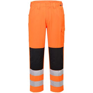 Portwest Essential ES046 Rail Orange Polycotton Hi Vis Cargo Trousers with Kneepad Pocket