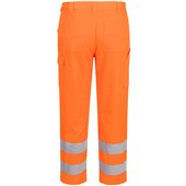 Portwest Essential ES046 Rail Orange Polycotton Hi Vis Cargo Trousers with Kneepad Pocket