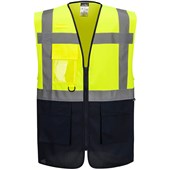 Portwest Essential ES076 Yellow Navy Hi Vis Contrast Two Tone Executive Vest