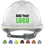 JSP EVO3 Custom Printed Safety Helmet - Vented Slip Ratchet Mid Peak