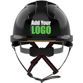 JSP EVOLite Skyworker Custom Printed Industrial Working At Height Safety Helmet - Vented Wheel Ratchet Micro Peak