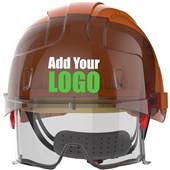 JSP EVO VISTAlens Custom Printed Safety Helmet with Integrated Eyewear - Vented - Wheel Ratchet