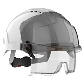 JSP EVO VISTAlens Custom Printed Safety Helmet with Integrated Eyewear - Vented - Wheel Ratchet