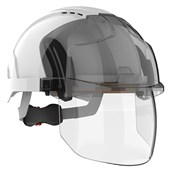 JSP EVO VISTAshield Custom Printed Safety Helmet with Integrated Faceshield - Vented - Wheel Ratchet