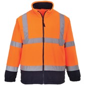 Portwest F301 Orange/Navy Mesh Lined Two Tone Hi Vis Fleece