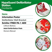 Wall Mounted Defibrillator Station with FRED PA-1 Automatic AED