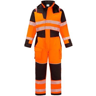 Portwest FR516 PW3 Modaflame Rain+ Multi-Norm Orange Flame Resistant Anti Static Arc Hi Vis Winter Coverall