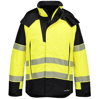 Portwest Modaflame PW3 FR606 Yellow Inherent Flame Retardant Anti Static Arc Flash Multi-Norm Waterproof Padded Hi Vis Winter Jacket