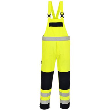 Portwest FR63 Yellow/Navy Bizflame Multi Norm Flame Resistant Anti Static Arc Hi Vis Bib & Brace