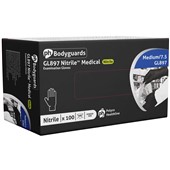 Polyco Bodyguards GL897 Black Nitrile Powder Free Disposable Glove AQL1.5 (Box 100)