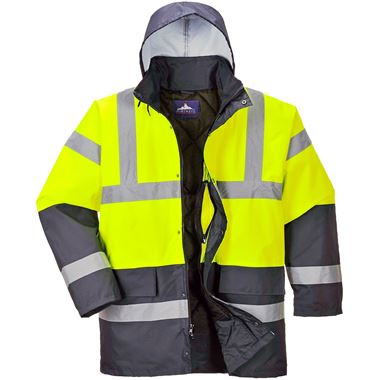 Portwest S466 Yellow/Navy Padded Waterproof Two Tone Hi Vis Jacket