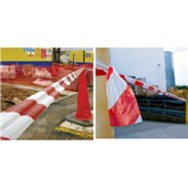 Non Adhesive Hazard Barrier Tape 75mmx500m - Red-White & Black-Yellow