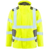 Leo Workwear Exmoor EcoViz 15K Performance Mesh Lined Breathable Waterproof Hi Vis Jacket