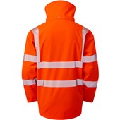 Leo Workwear Dartmoor Orange EcoViz 15K Mesh Lined Waterproof Breathable Hi Vis Bomber Jacket