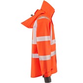 Leo Workwear Dartmoor Orange EcoViz 15K Mesh Lined Waterproof Breathable Hi Vis Bomber Jacket