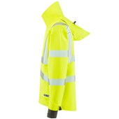 Leo Workwear Dartmoor Yellow EcoViz 15K Mesh Lined Waterproof Breathable Hi Vis Bomber Jacket