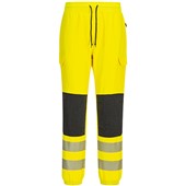 Portwest KX346 KX3 Yellow Slim Fit Stretch Hi Vis Flexi Jogging Bottoms