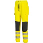 Portwest KX346 KX3 Yellow Slim Fit Stretch Hi Vis Flexi Jogging Bottoms