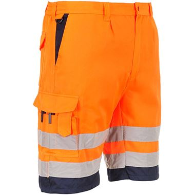 Portwest L043 Orange Lightweight Polycotton Hi Vis Shorts