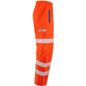 Leo Workwear Lundy Orange LTEC 20K High Performance Waterproof Breathable Hi Vis Cargo Trouser