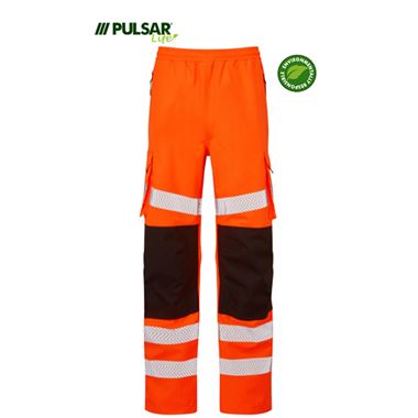 Pulsar Life LFE907 Rail Orange GRS Recycled Waterproof Hi Vis Overtrouser