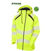 Pulsar Life LFE909 Yellow GRS Recycled Waterproof Breathable Hi Vis Shell Jacket