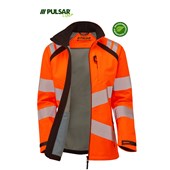 Pulsar Life LFE916 Rail Orange GRS Recycled Hi Vis Softshell Jacket