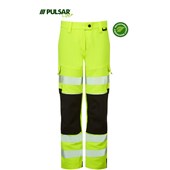 Pulsar Life LFE921 Yellow GRS Recycled 4 Way Stretch Hi Vis Combat Trouser