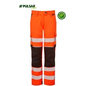 Pulsar Life LFE922 Rail Orange GRS Recycled 4 Way Stretch Hi Vis Combat Trouser