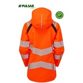 Pulsar Life LFE960 Rail Orange Women's GRS Recycled Waterproof Breathable Hi Vis Shell Jacket