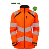 Pulsar Life LFE966 Rail Orange Women's GRS Recycled Hi Vis Softshell Jacket
