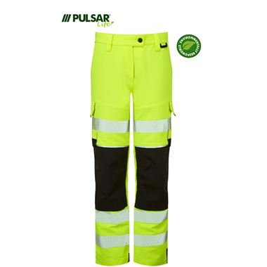 Pulsar Life LFE971 Yellow Ladies GRS Recycled 4 Way Stretch Hi Vis Combat Trouser