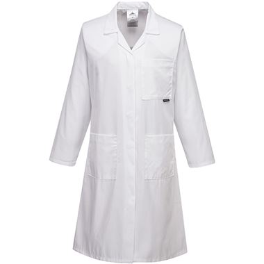 Portwest LW63 Women's White Polycotton Standard Coat 210g