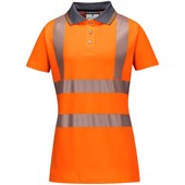 Portwest LW72 Orange Womens Hi Vis Polo Shirt